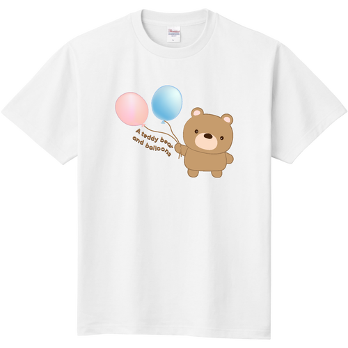 ぬいぐるみくまさんと風船（A teddy bear and balloons） 定番Ｔシャツ