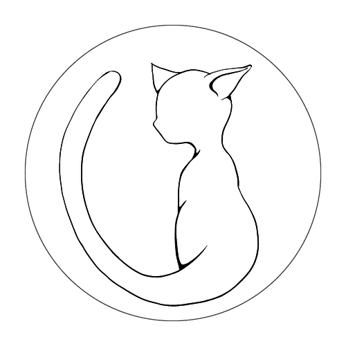 猫シルエット ソフトコースター ラウンド ソフトコースター ラウンド