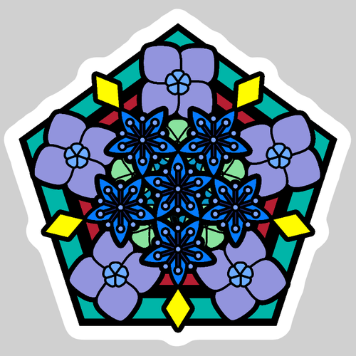 藍姫の家紋 透 ダイカットアクリルステッカー (5×5cm) ダイカットアクリルステッカー (5×5cm)