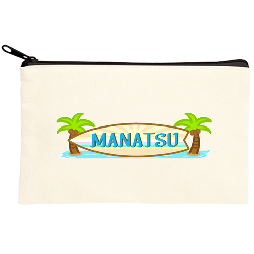 MANATSU(真夏)のサーフボード ラメプリ！　キャンバスフラットポーチ（S）