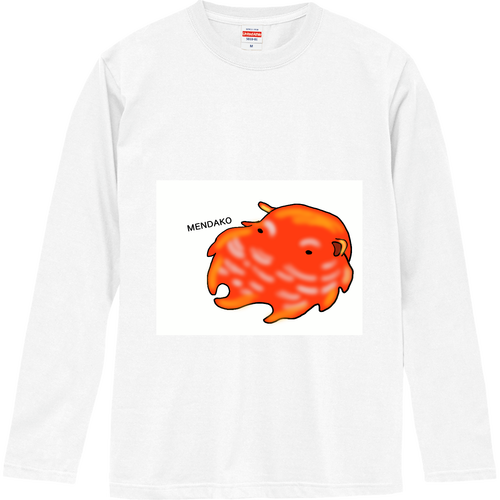 メンダコ　深海魚をモチーフにしたデザイン ロングスリーブTシャツ