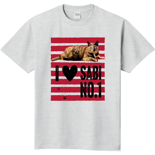 I♥サビ猫さん（赤ライン） 定番Ｔシャツ