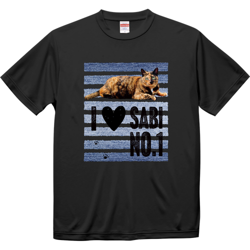 I♥サビ猫さん（デニムライン）ドライＴシャツ ドライシルキータッチTシャツ