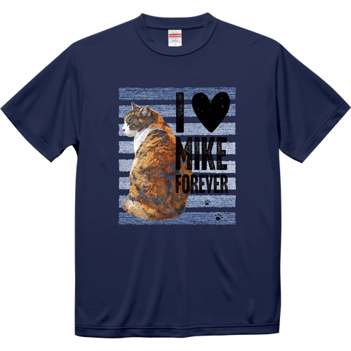 I♥ミケ猫さん（デニムライン）ドライＴシャツ ドライシルキータッチTシャツ