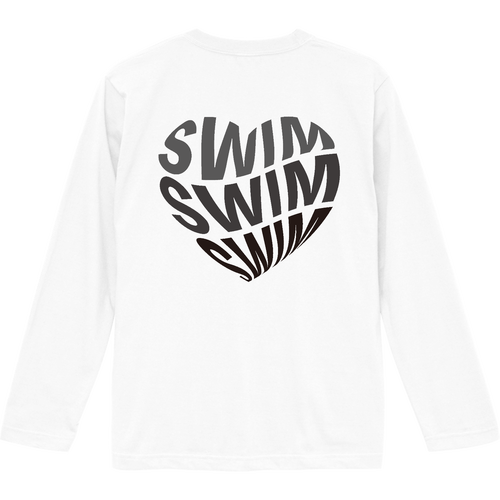 SWIM♥（黒）背面プリント ロングスリーブTシャツ
