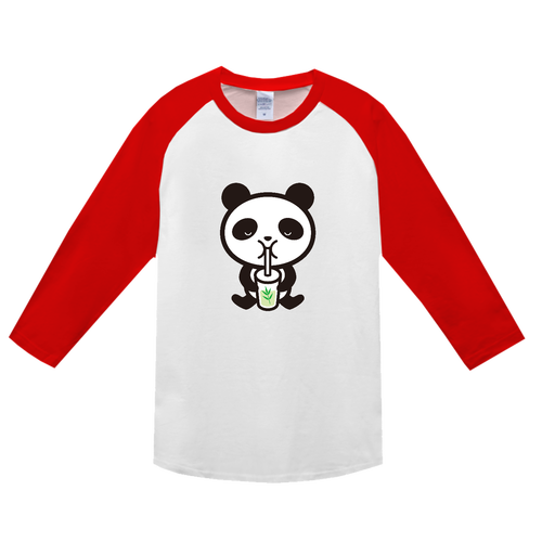 パンダ・笹ジュース ヘビーウェイトベースボールＴシャツ