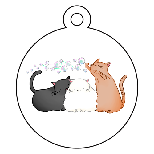 ねこ アクリルキーホルダー　丸型 (4cm)