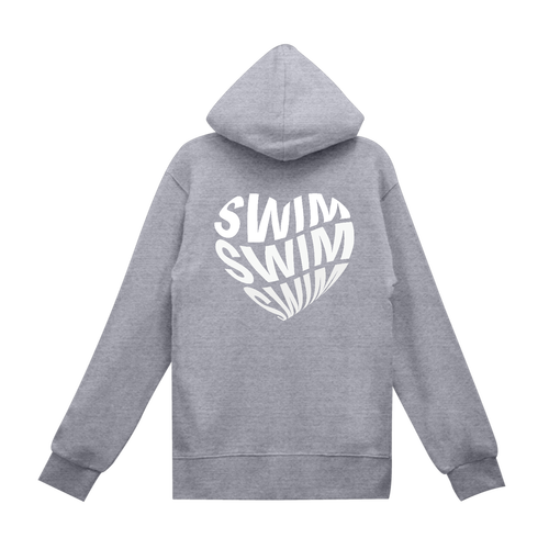 SWIM♥（白）背面プリント スタンダードWフードプルパーカー
