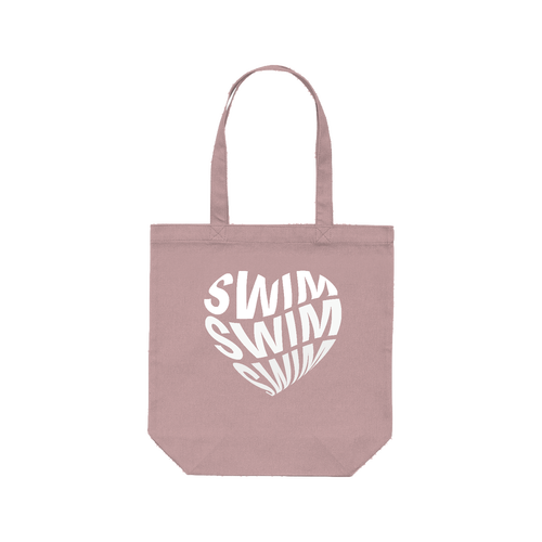 SWIM♥（白） レギュラーキャンバストートバッグ(M) (フルカラー転写プリント)