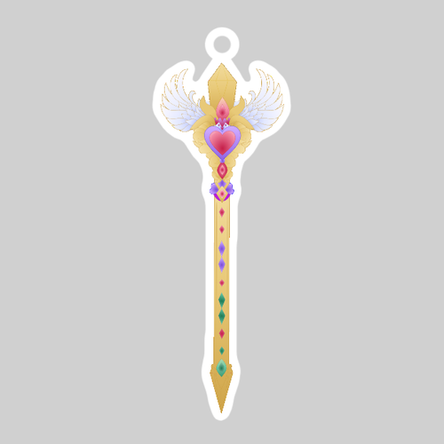 精神系魔法棒 ダイカットアクリルキーホルダー(10×10cm)
