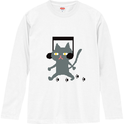 ねこと音符 ロングスリーブTシャツ