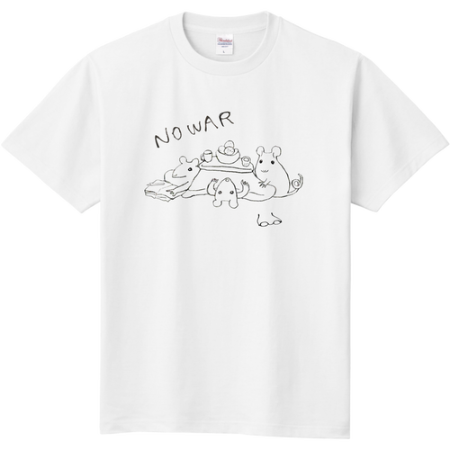 NOWARねずみ　だんらん図 定番Ｔシャツ
