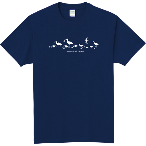 干潟のシギ・チドリ類 Shorebirds of Tideland 軽量Ｔシャツ