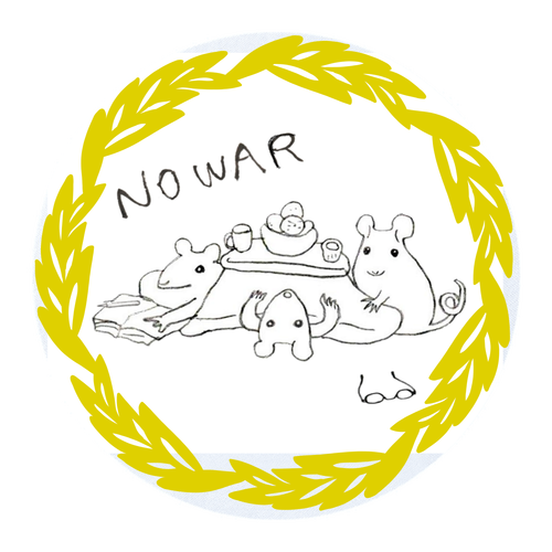 NOWARねずみ　だんらん図 ソフトマウスパッド ラウンド
