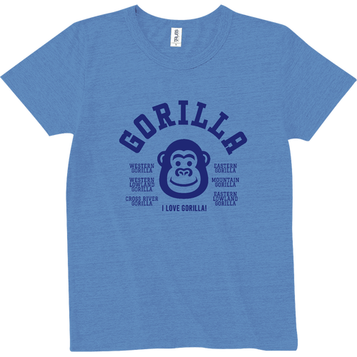 I LOVE GORILLA! ゴリラ大好き 01 トライブレンドTシャツ