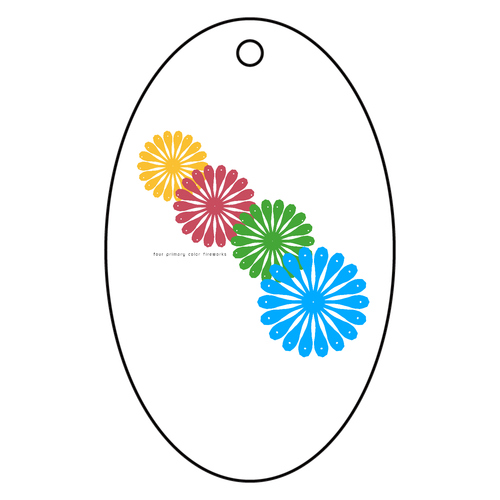 四原色花火 アクリルキーホルダー　楕円型 (6cm)