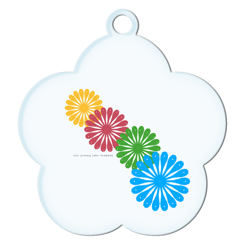 四原色花火 アクリルキーホルダー花形 (6cm)