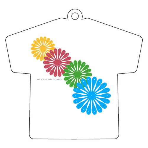 四原色花火 アクリルキーホルダー Ｔシャツ型 (6cm)