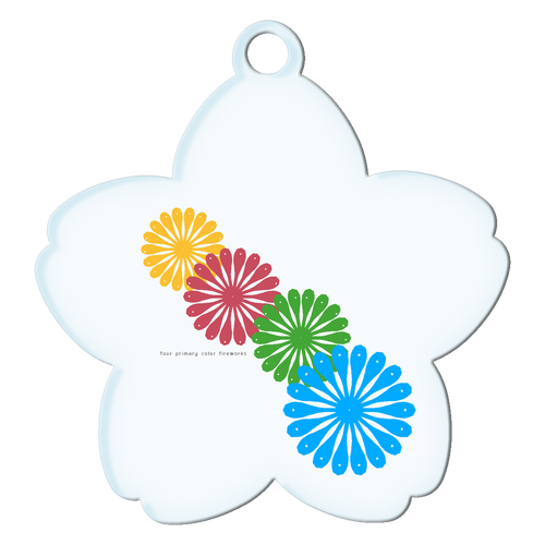 四原色花火 アクリルキーホルダー桜形 (6cm)