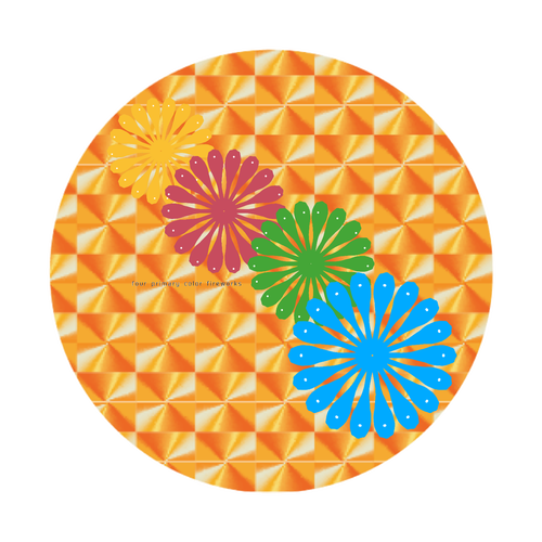 四原色花火 ホログラムオリジナル缶バッジ(Φ75㎜)