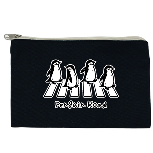 Penguin Road ペンギンロード ヒゲペンギン キャンバスポーチ(S)【白プリント有】