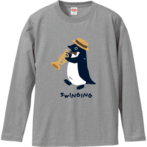 アデリーペンギンくん トランペット NV ロングスリーブTシャツ