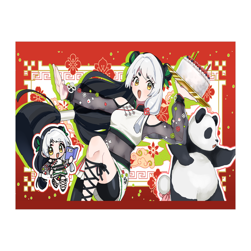 熊猫はづき　2周年記念イラストタペストリー タペストリー(B2サイズ／横)