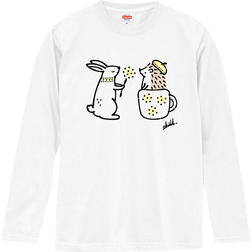 ハリネズミくん ウサギくん チルタイム ロングスリーブTシャツ