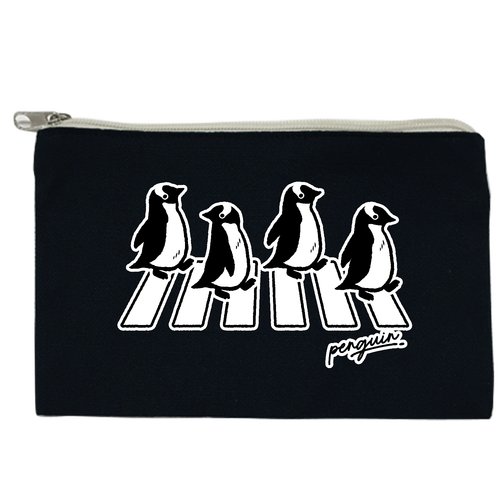 Penguin Road ペンギンロード ジェンツーペンギン（タイトル文字無し） キャンバスポーチ(S)【白プリント有】