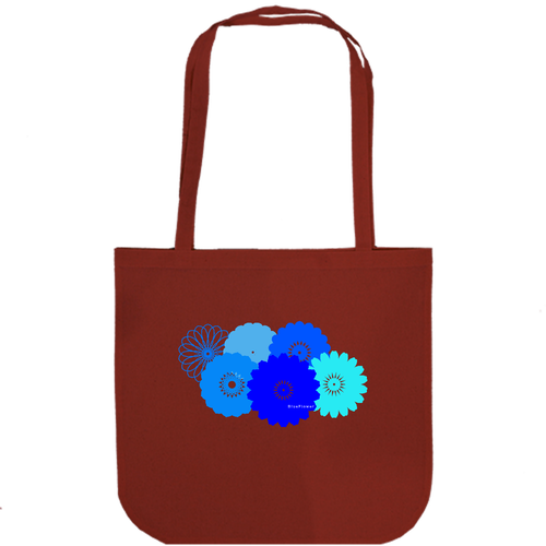BlueFlower 厚手コットンラウンドボトムバッグ(M)