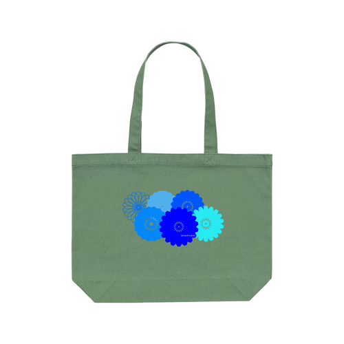 BlueFlower レギュラーキャンバストートバッグ(W)(フルカラー転写プリント)