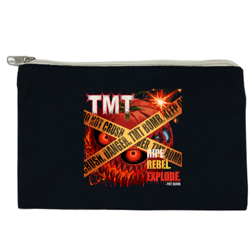 TMT BOMB — RIPE. REBEL. EXPLODE. キャンバスポーチ(S)【白プリント有】