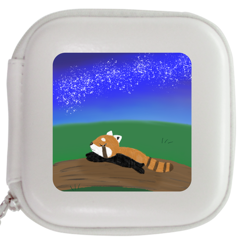 むにゃむにゃレッサーパンダ/夜空・動物 レザースタイルマルチケース（S）