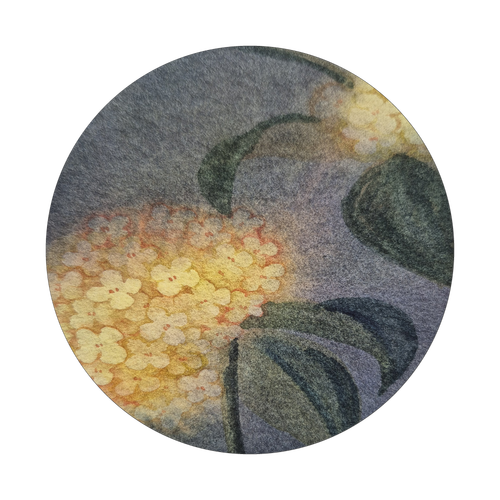 水彩画・金木犀バッジ クリアバッジ