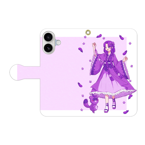 おナスちゃんのスマホケース 手帳型ベルト付きiPhone17