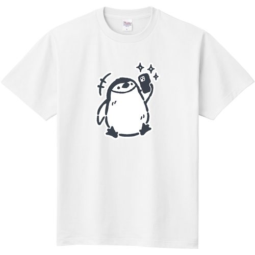 ゆるいヒゲペンギンくん 自撮り界隈 定番Ｔシャツ