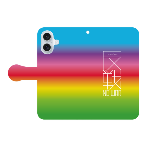 反戦 NO WAR!・レインボー 2 iPhoneソフトスマホケース (TPU)｜piriri